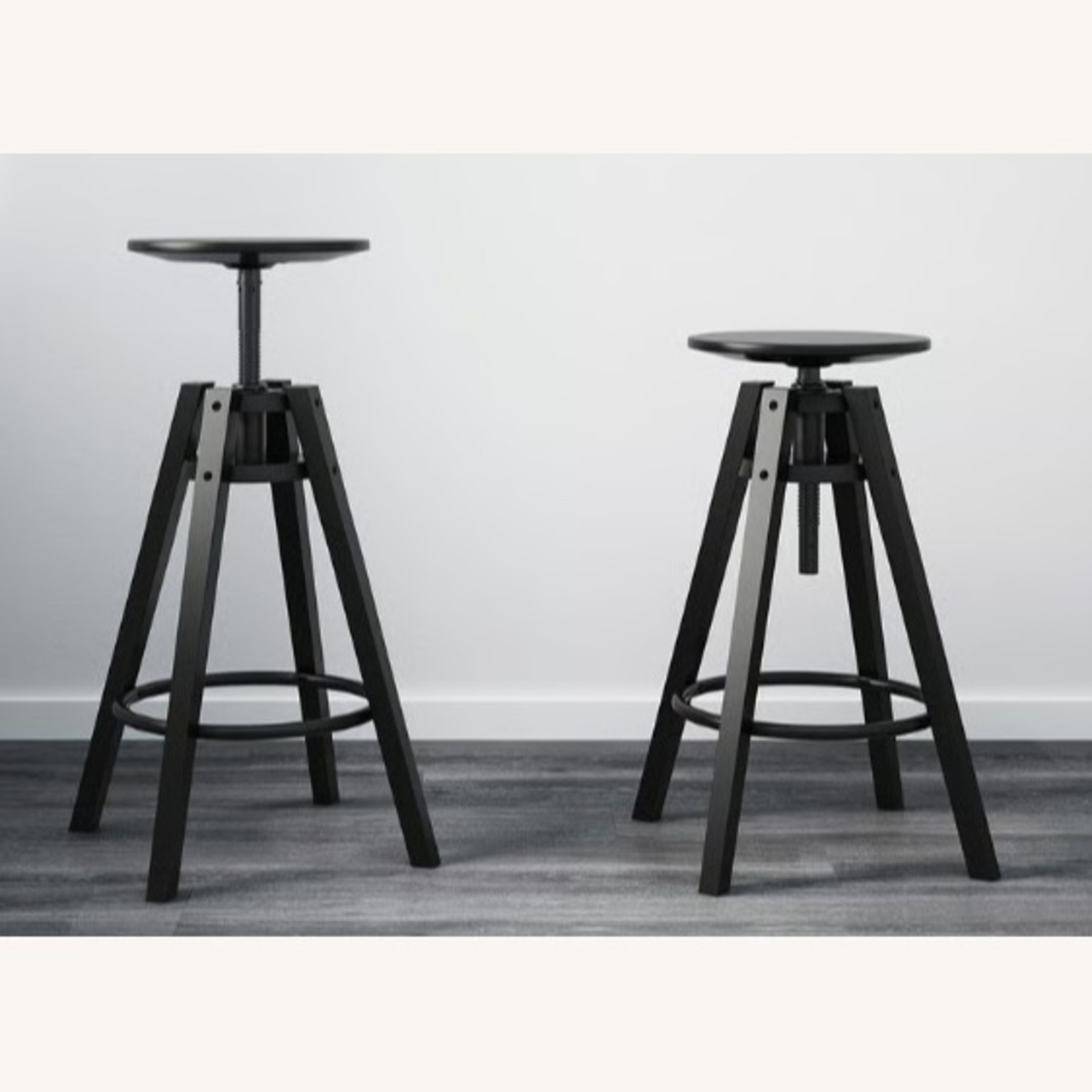 IKEA Black Wood Stools 2 - image-2