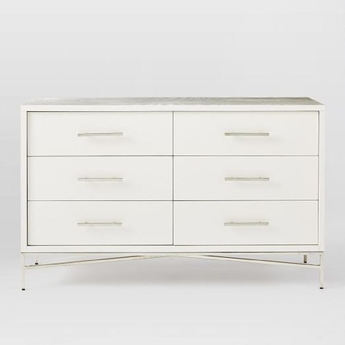 Used West Elm White Wood City Storage Dresser for sale on AptDeco