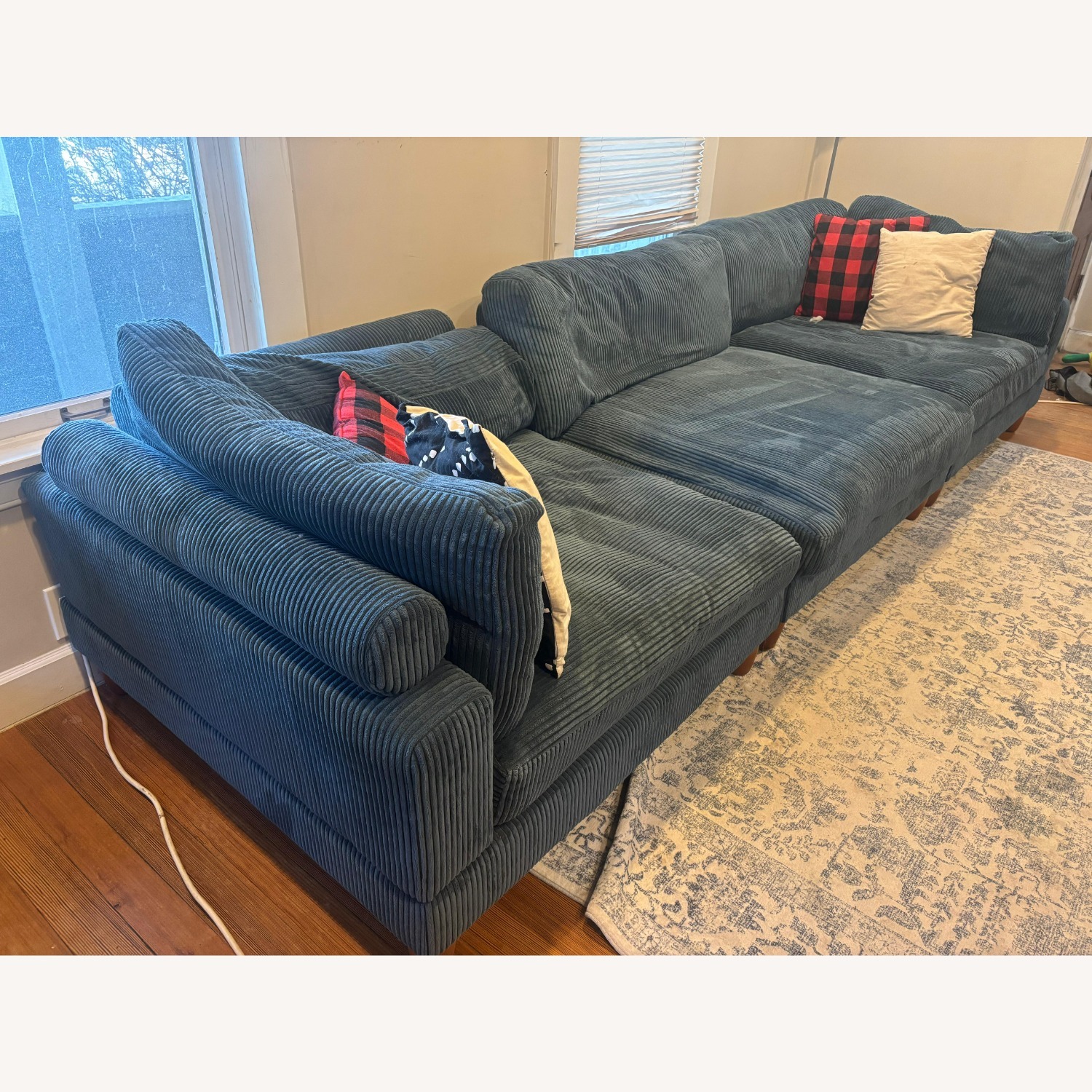 Wade Logan Blue Wood 3+ Piece Sectional - image-5