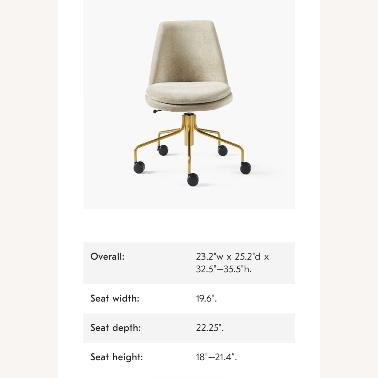West Elm Swivel Office Chair - image-4