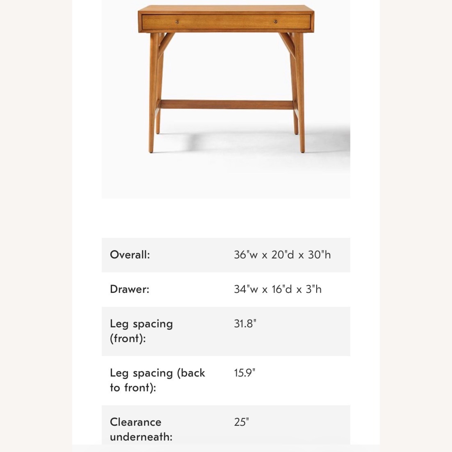 West Elm Mid-Century Mini Desk (36") Desk - image-6