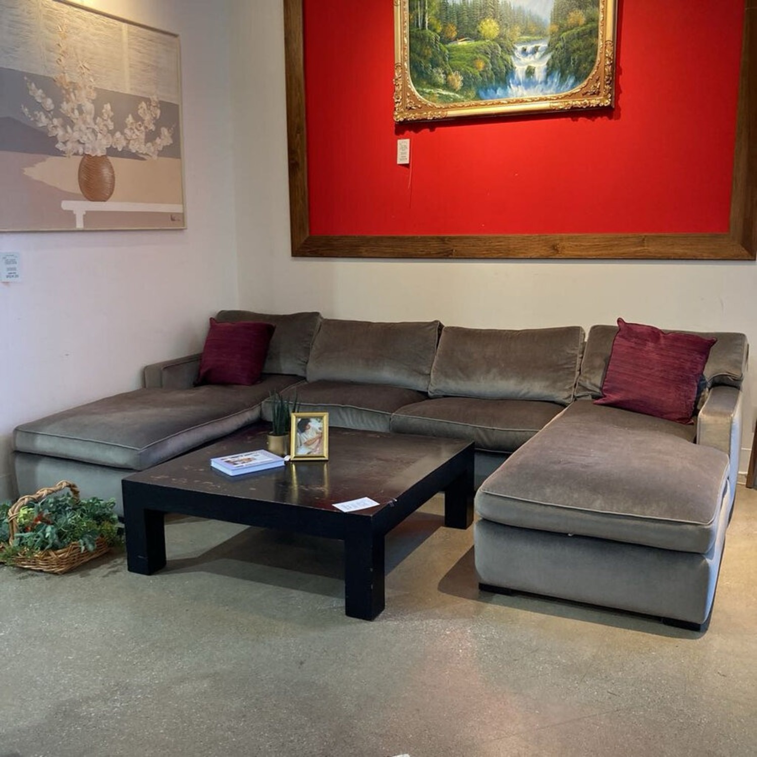 A. Rudin Custom Velvet Down-Filled Sectional - image-5