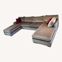 A. Rudin Custom Velvet Down-Filled Sectional