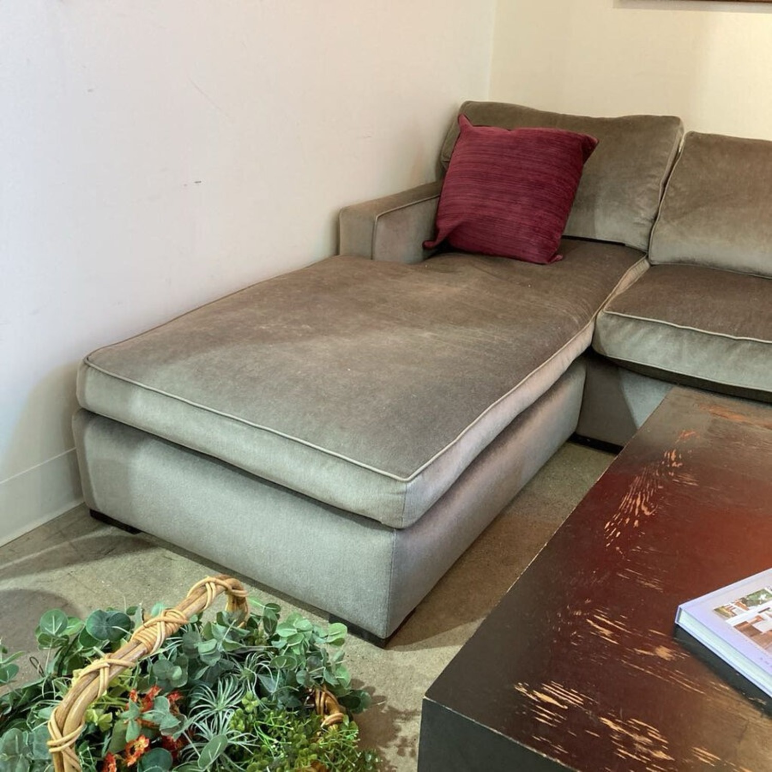 A. Rudin Custom Velvet Down-Filled Sectional - image-6