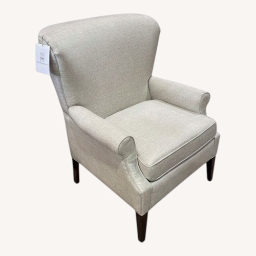 Used Linen Roll Arm Wide Back Chair Oatmeal for sale on AptDeco