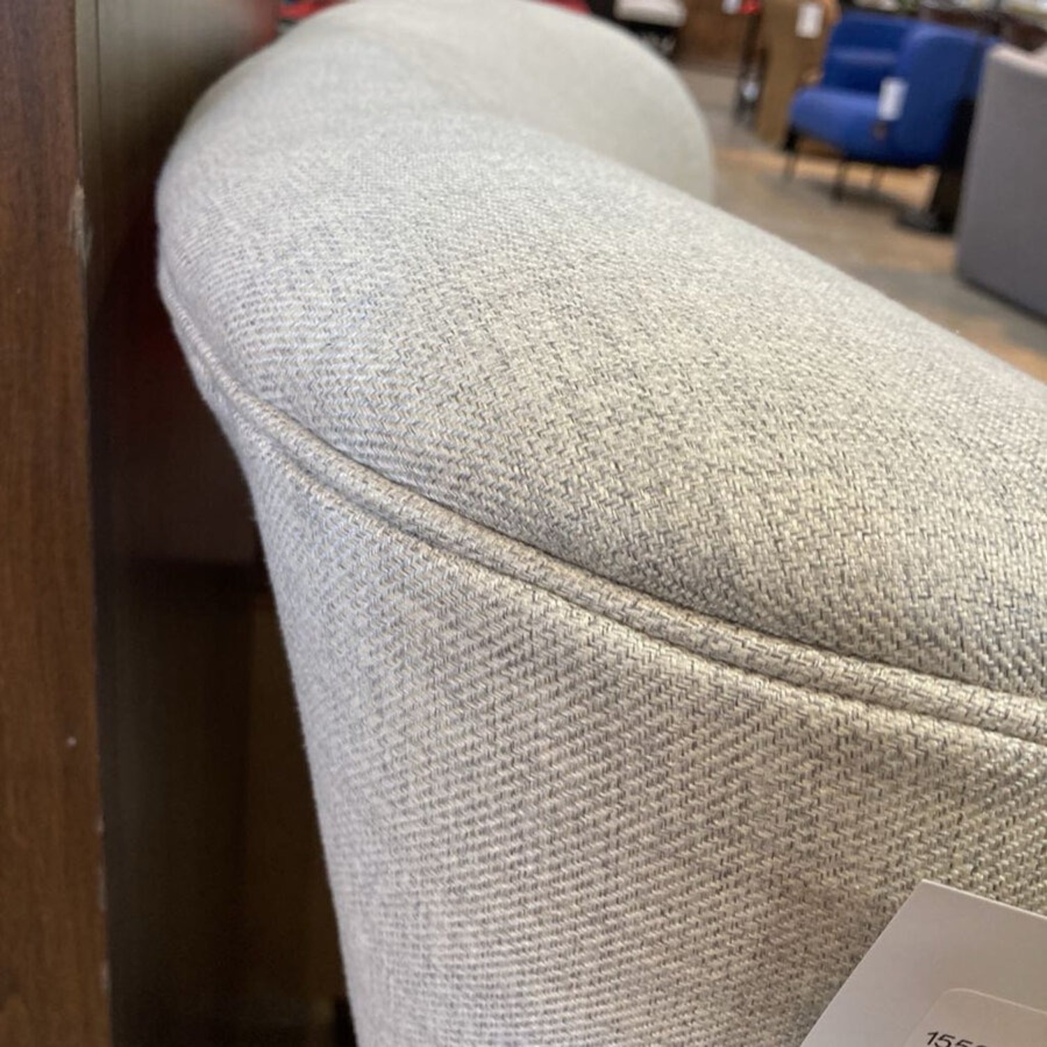 Linen Roll Arm Wide Back Chair Oatmeal - image-11