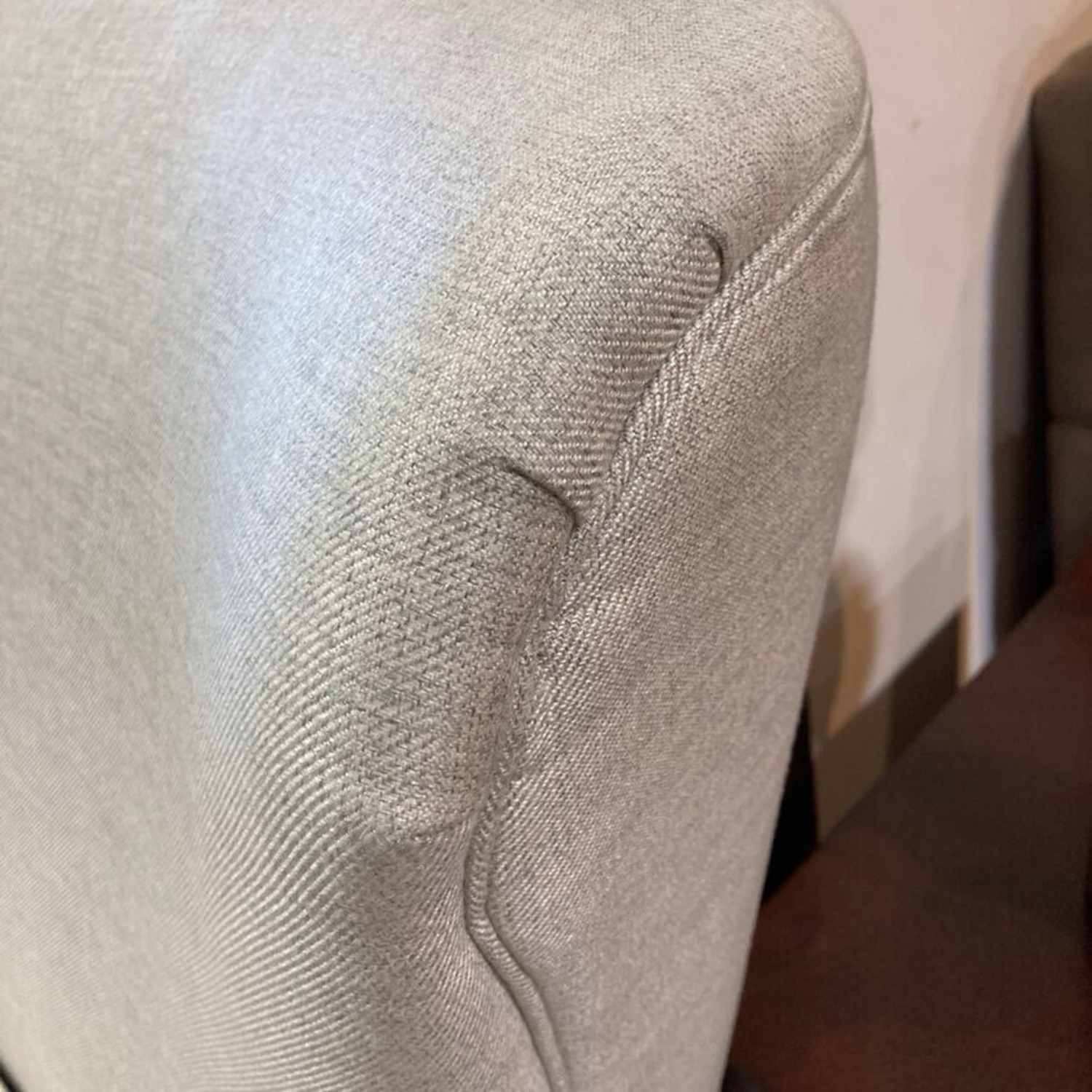 Linen Roll Arm Wide Back Chair Oatmeal - image-9