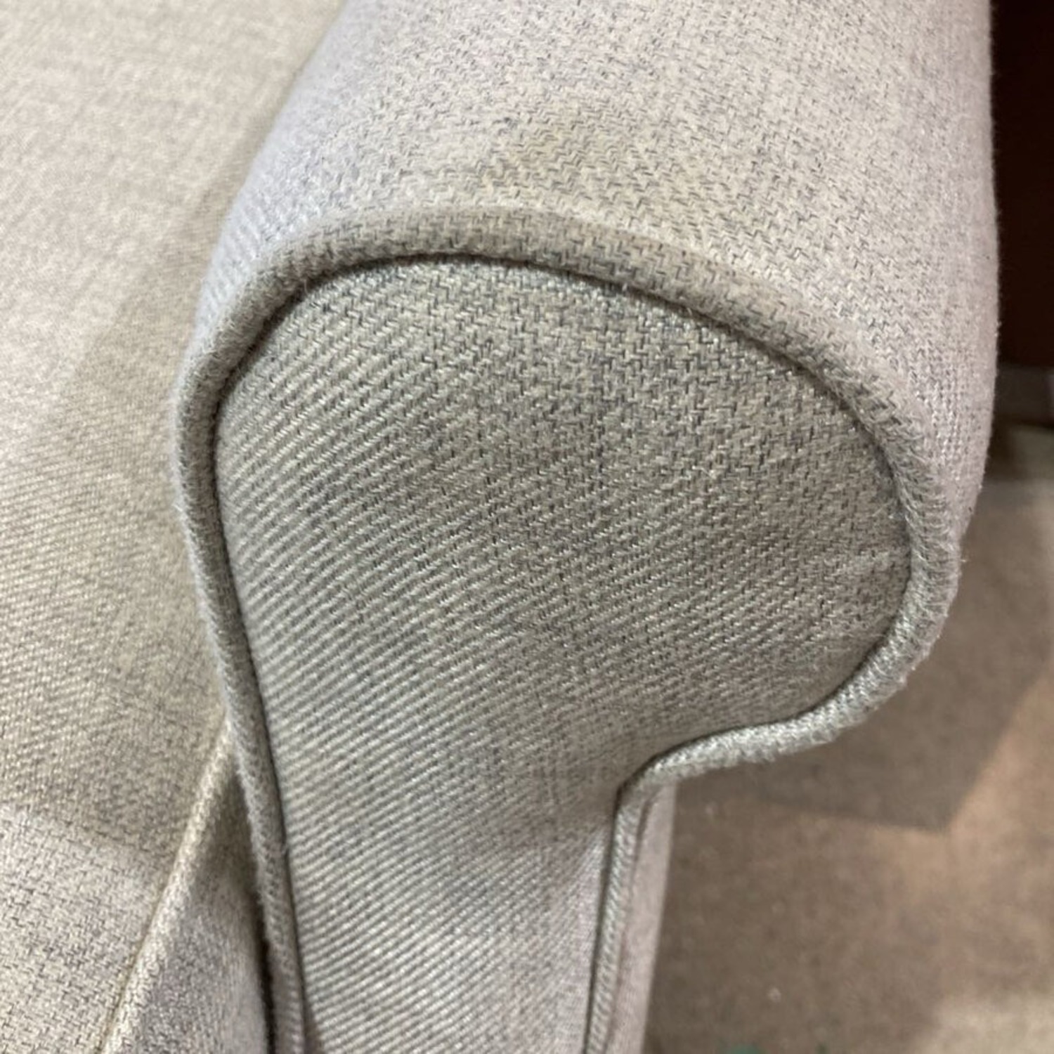 Linen Roll Arm Wide Back Chair Oatmeal - image-7