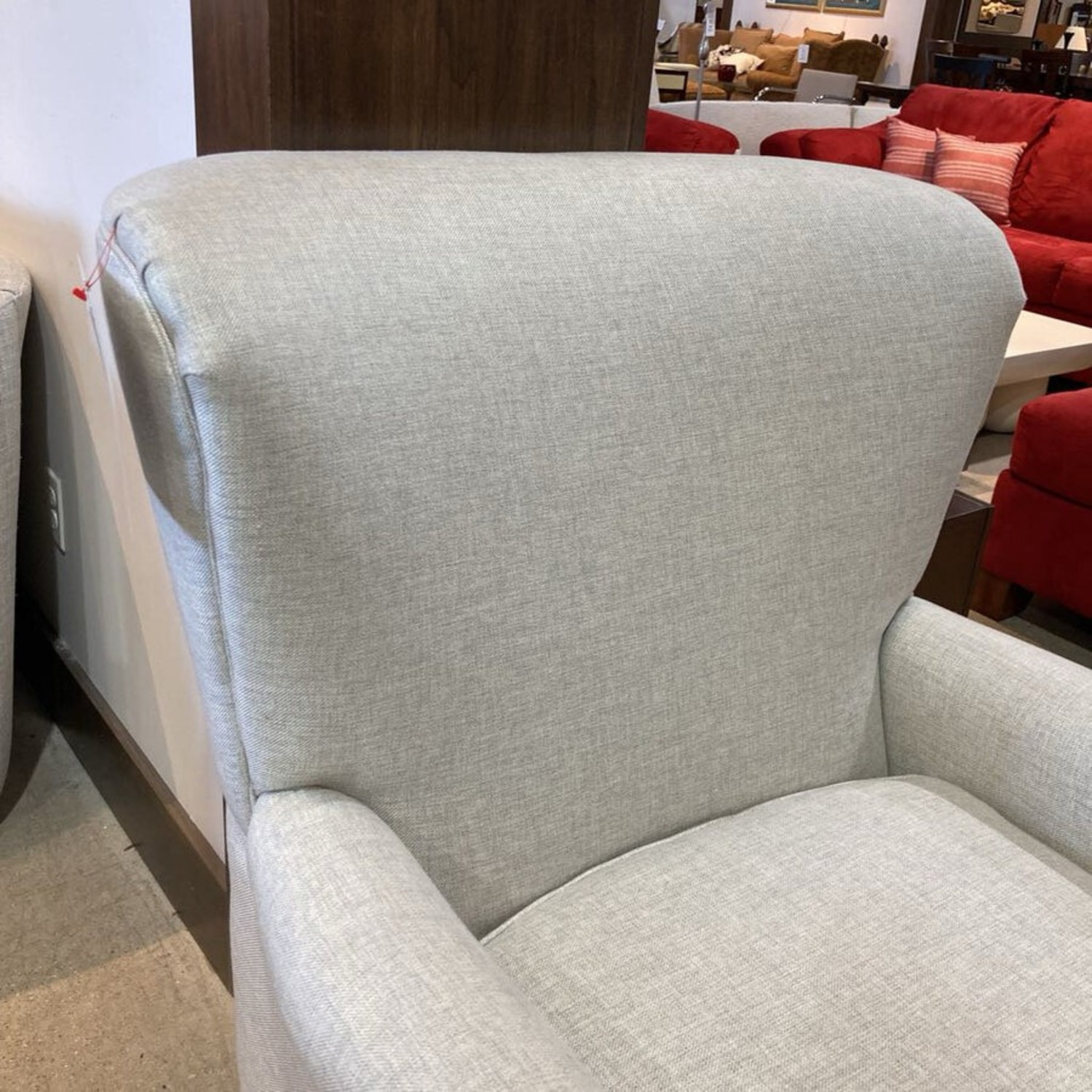 Linen Roll Arm Wide Back Chair Oatmeal - image-4