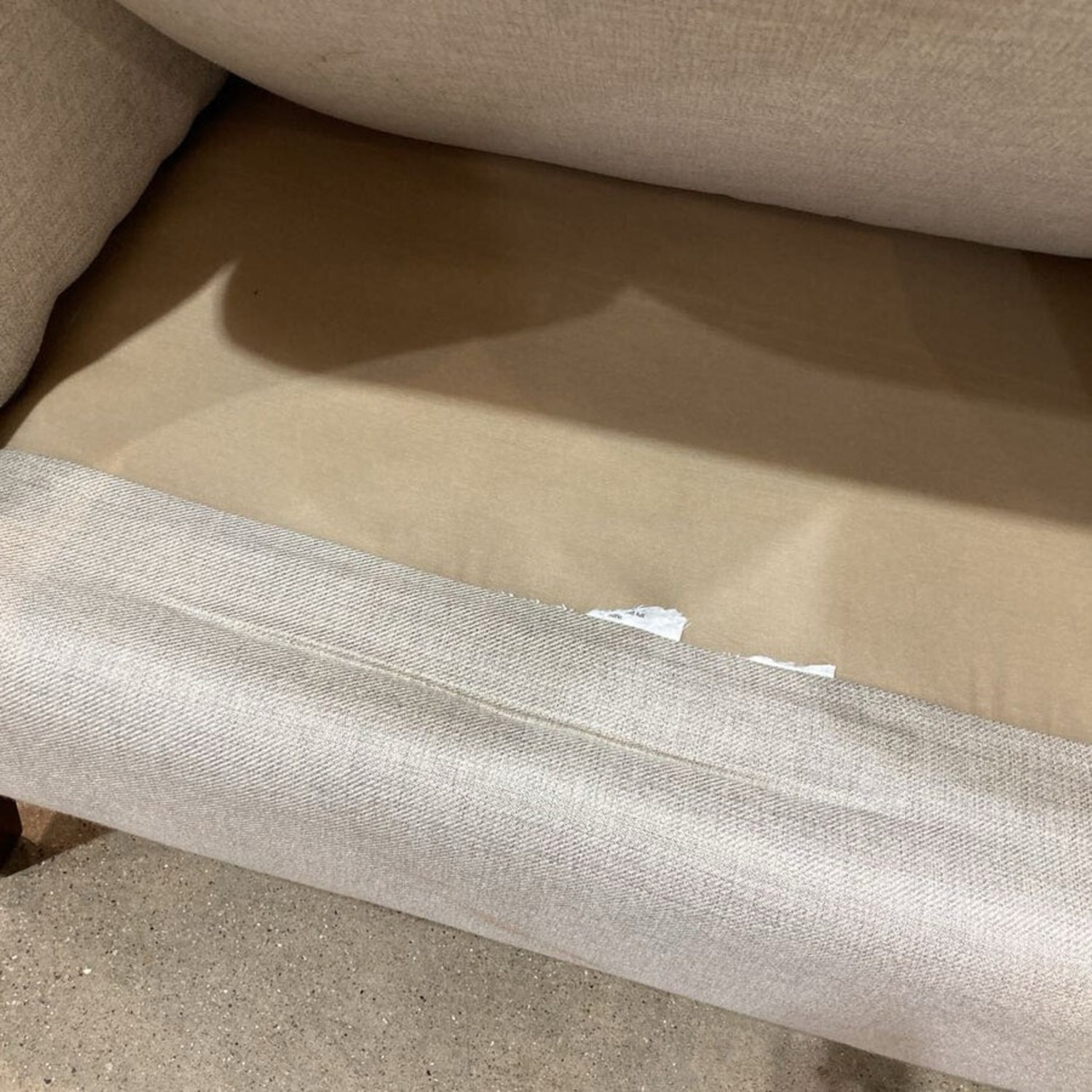 Linen Roll Arm Wide Back Chair Oatmeal - image-10