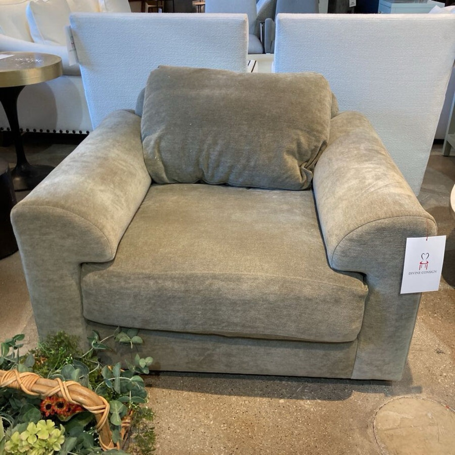 Custom Chenille Sofa Lounge Chair - image-3