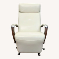 W. Schillig USA White Leather Recliner