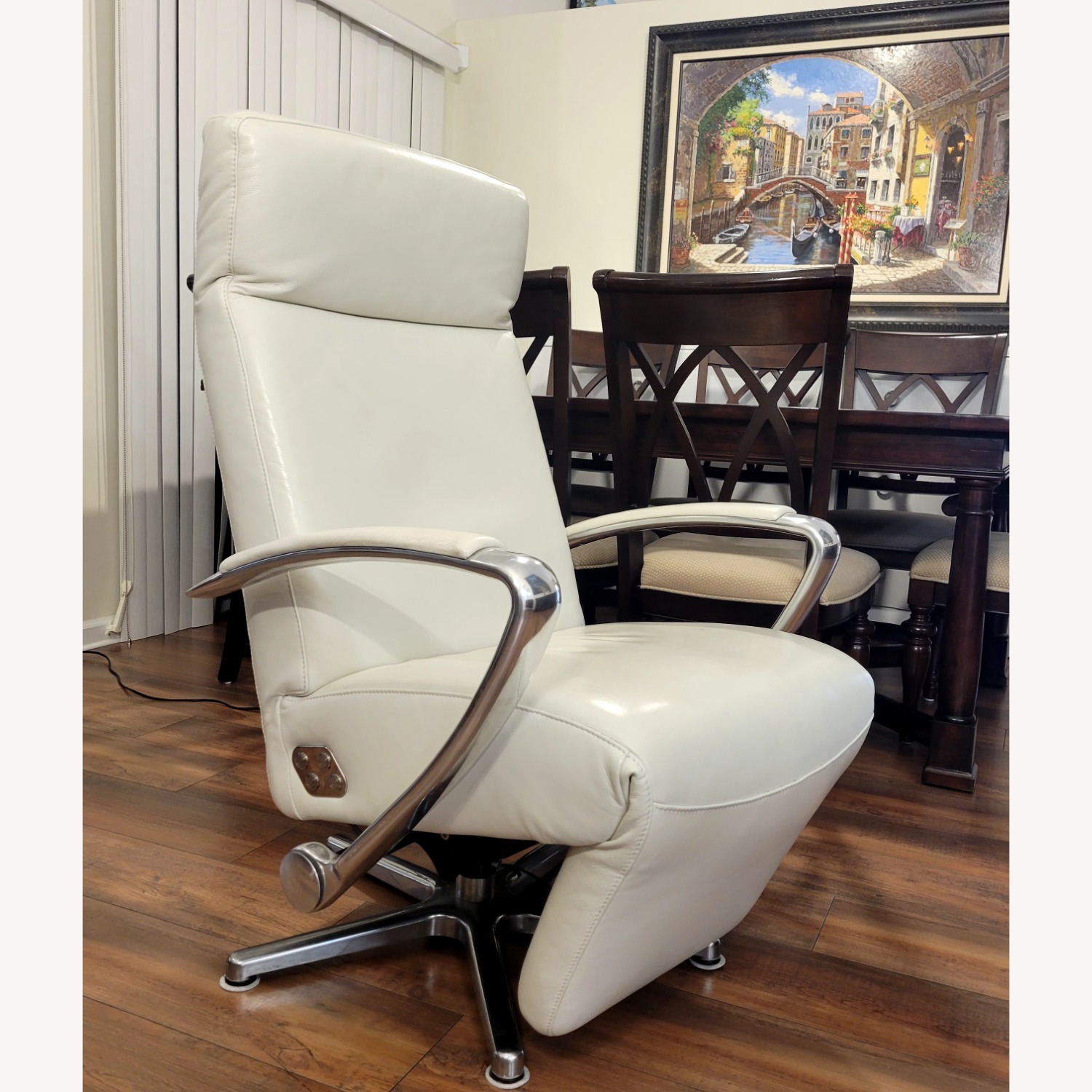 W. Schillig USA White Leather Recliner - image-1