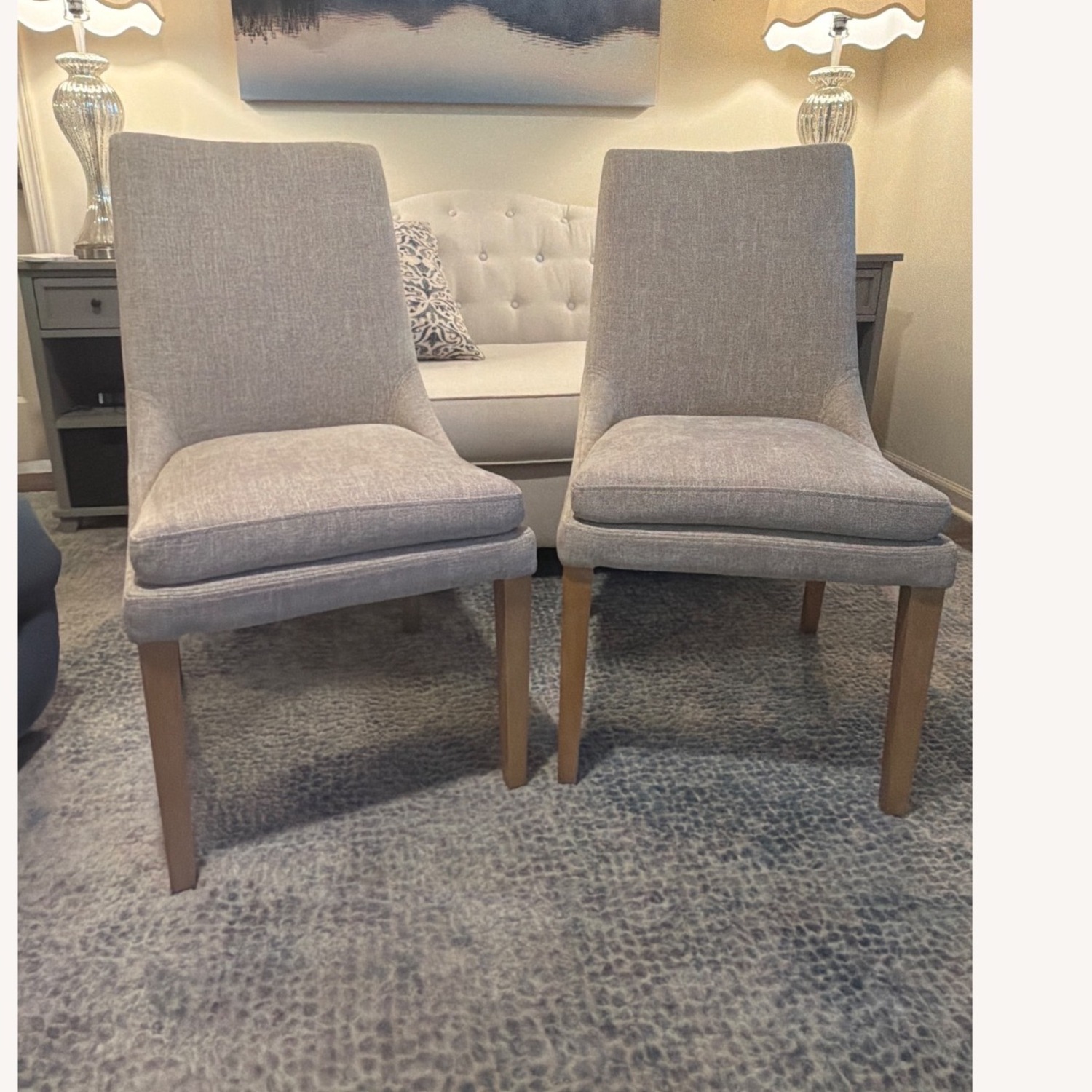 Taupe Polyurethane Accent Chairs - image-3