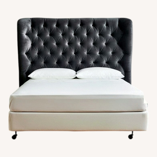 Used Anthropologie Black Velvet Headboard for sale on AptDeco