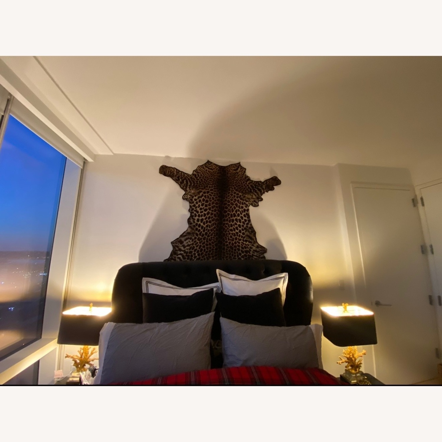 Anthropologie Black Velvet Headboard - image-6