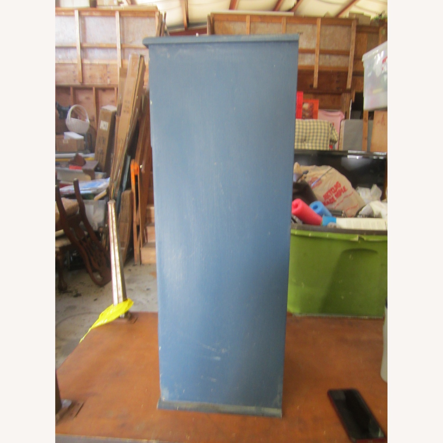 Vintage/Antique Finds Blue Wood Media Storage - image-4