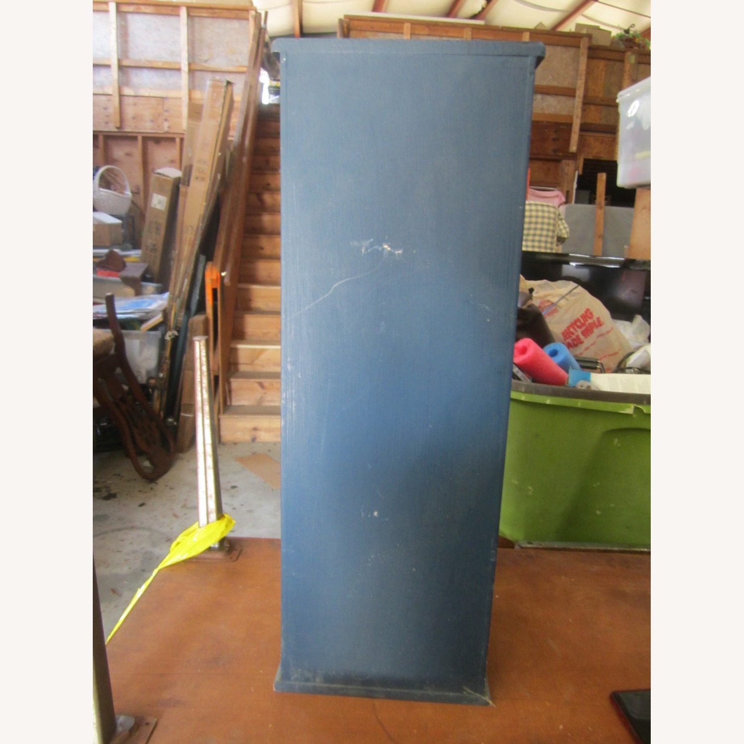 Vintage/Antique Finds Blue Wood Media Storage - image-5