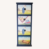 Vintage/Antique Finds Blue Wood Media Storage