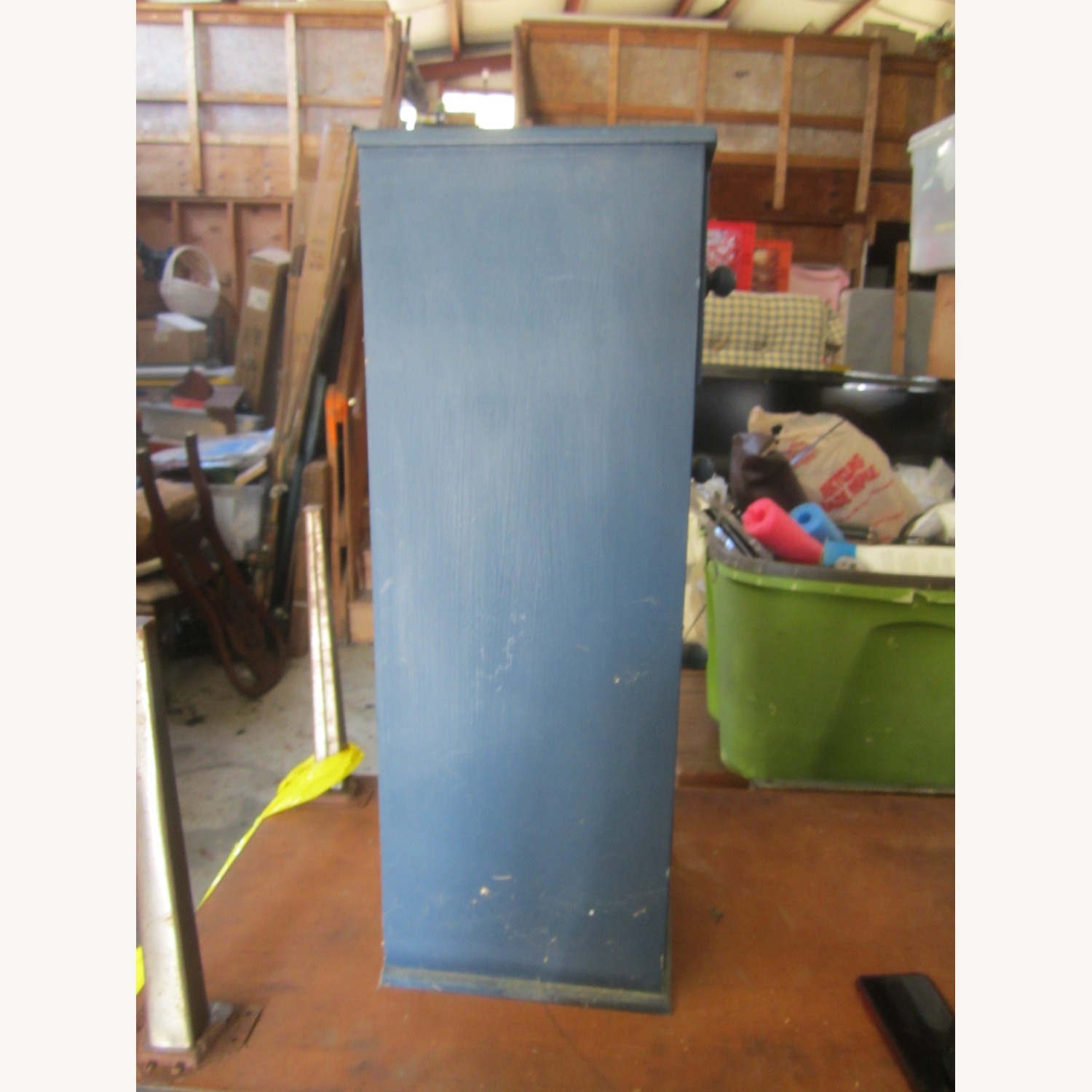 Vintage/Antique Finds Blue Wood Media Storage - image-6