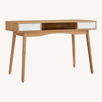 Perry Mid-Century Modern Desk Light Brown 