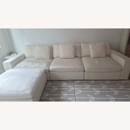 Used White 4-Seat Modular Chaise Sectional (Extra-Deep) for sale on AptDeco