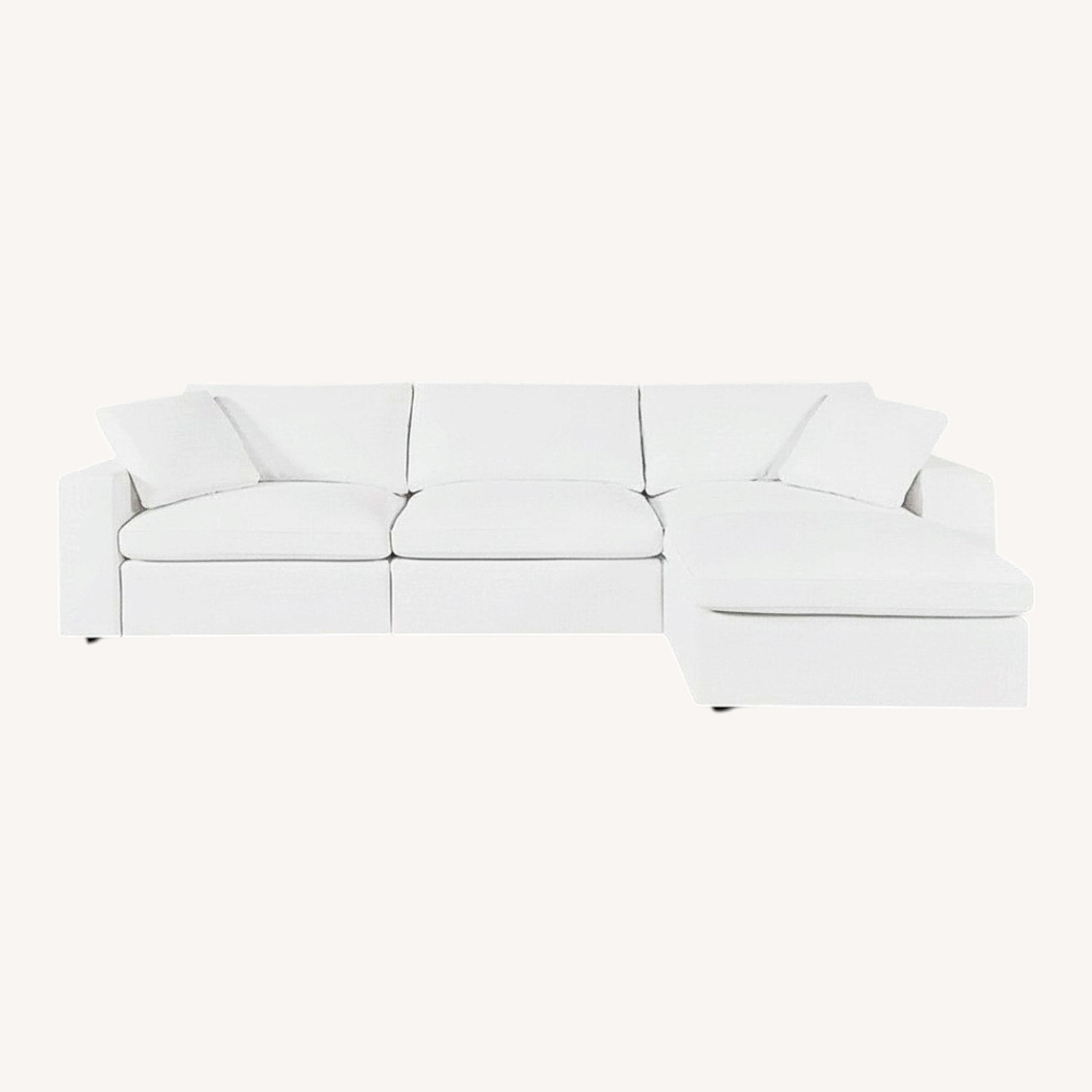White 4-Seat Modular Chaise Sectional (Extra-Deep) - image-0