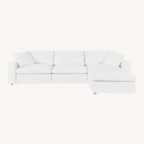 Used White 4-Seat Modular Chaise Sectional (Extra-Deep) for sale on AptDeco
