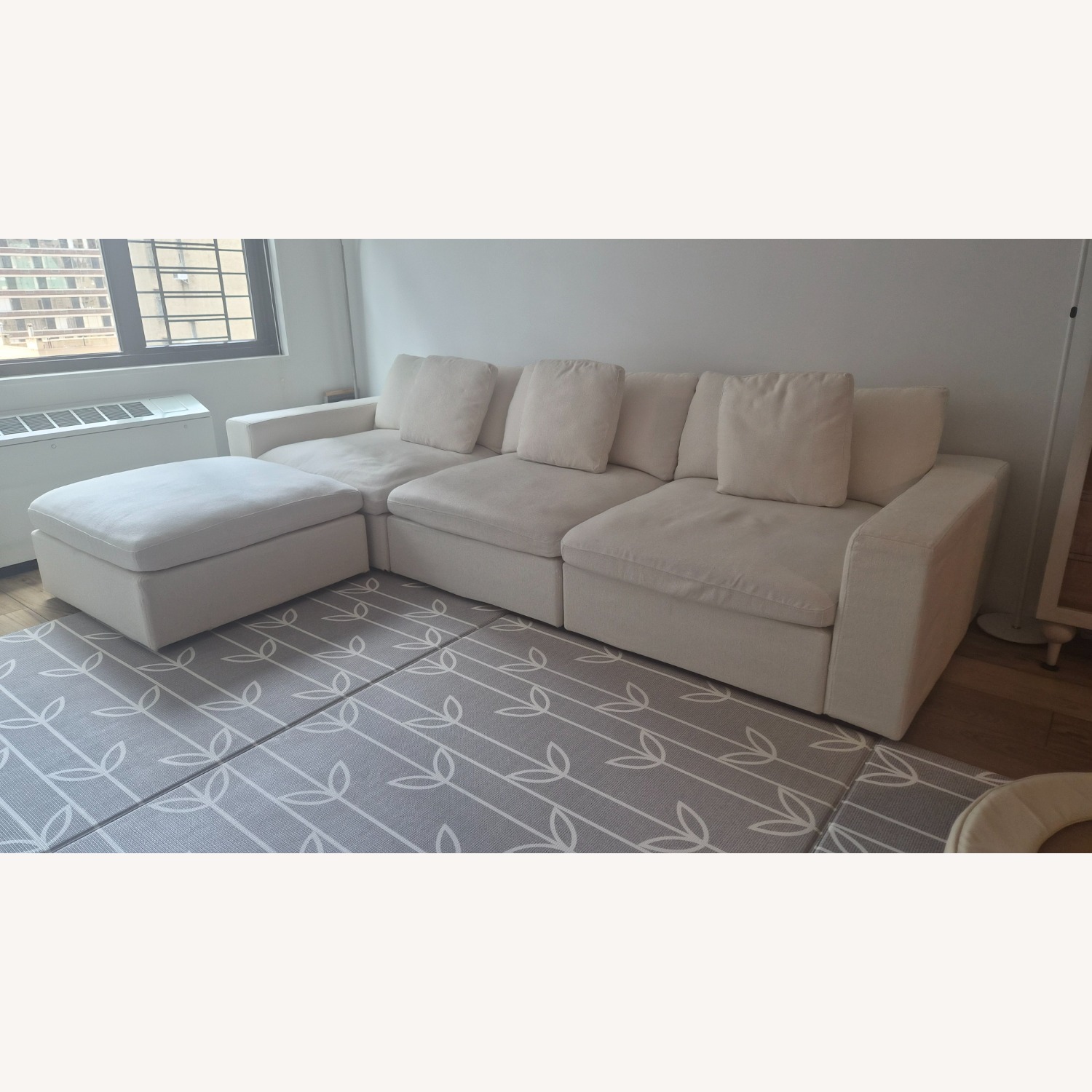 White 4-Seat Modular Chaise Sectional (Extra-Deep) - image-2