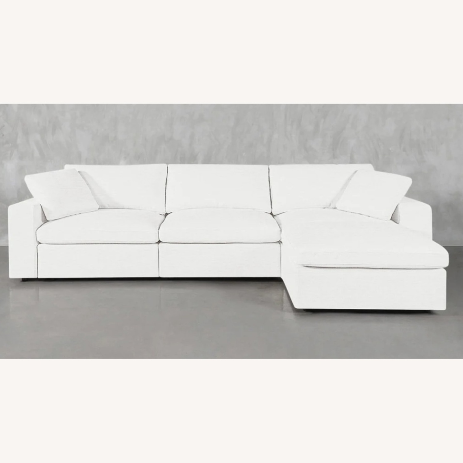 White 4-Seat Modular Chaise Sectional (Extra-Deep) - image-4