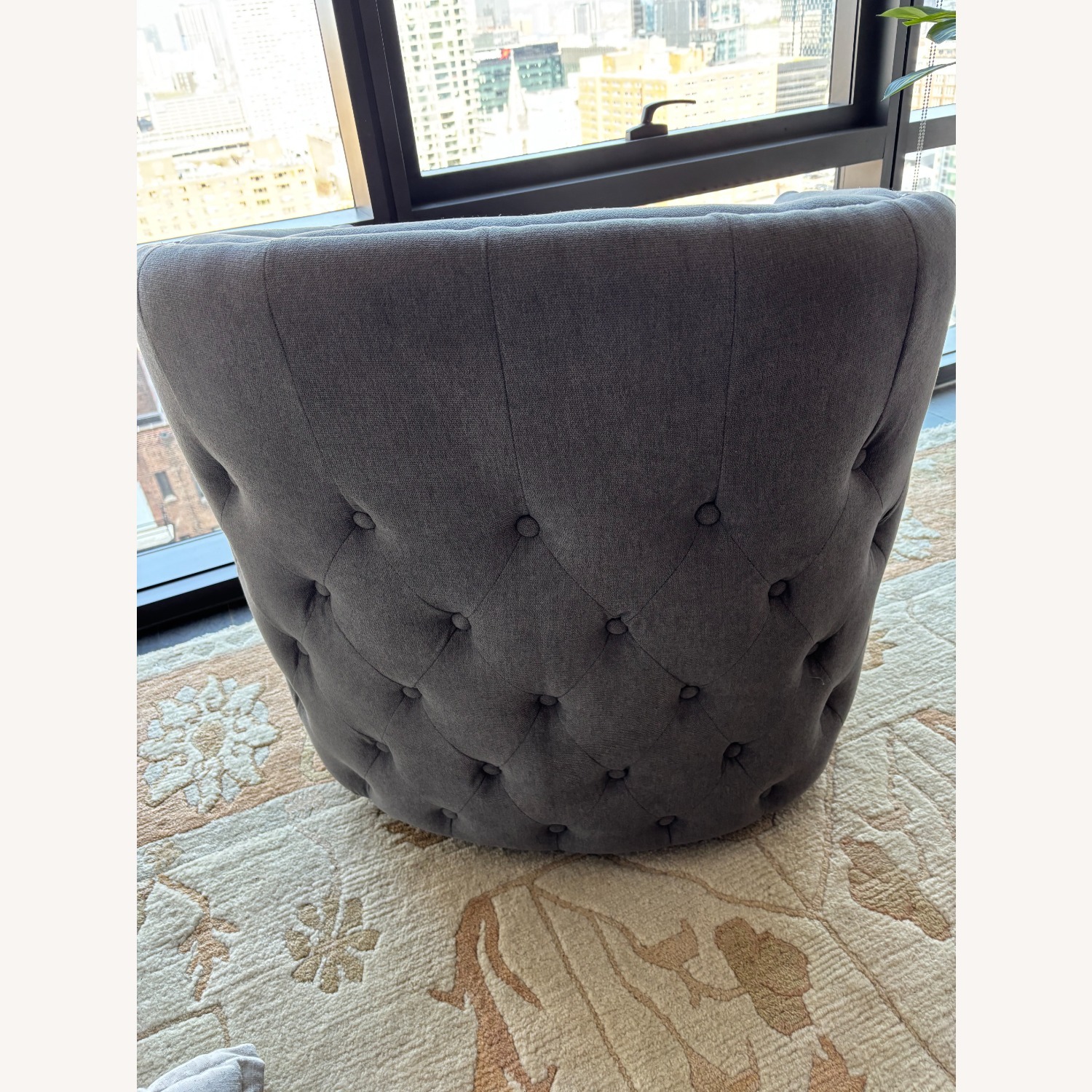 Domesis Light Gray Fabric Accent Chair - image-3