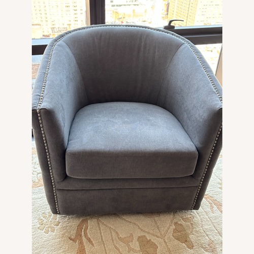 Used Domesis Light Gray Fabric Accent Chair for sale on AptDeco