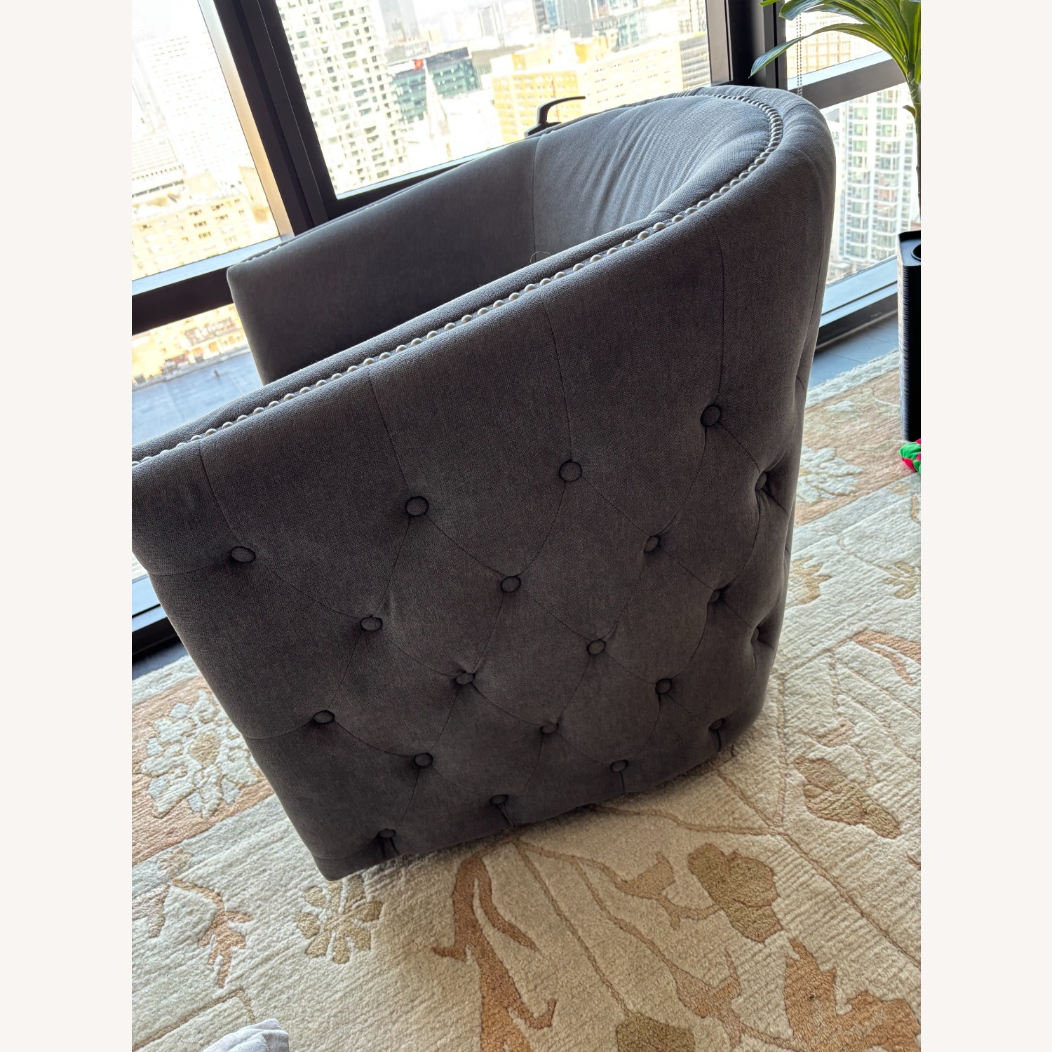 Domesis Light Gray Fabric Accent Chair - image-4