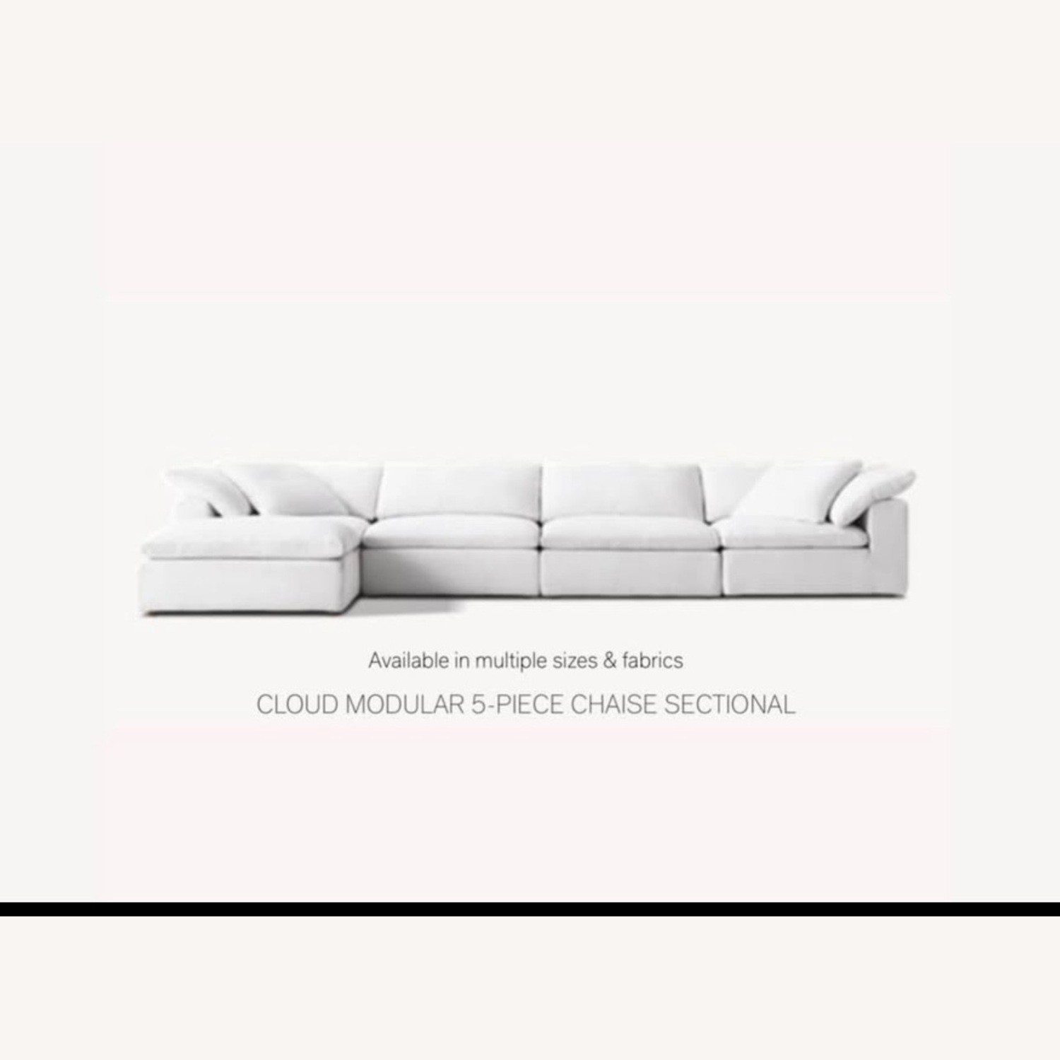 Restoration Hardware Cloud 5 Piece Sectional Sofa  - image-1