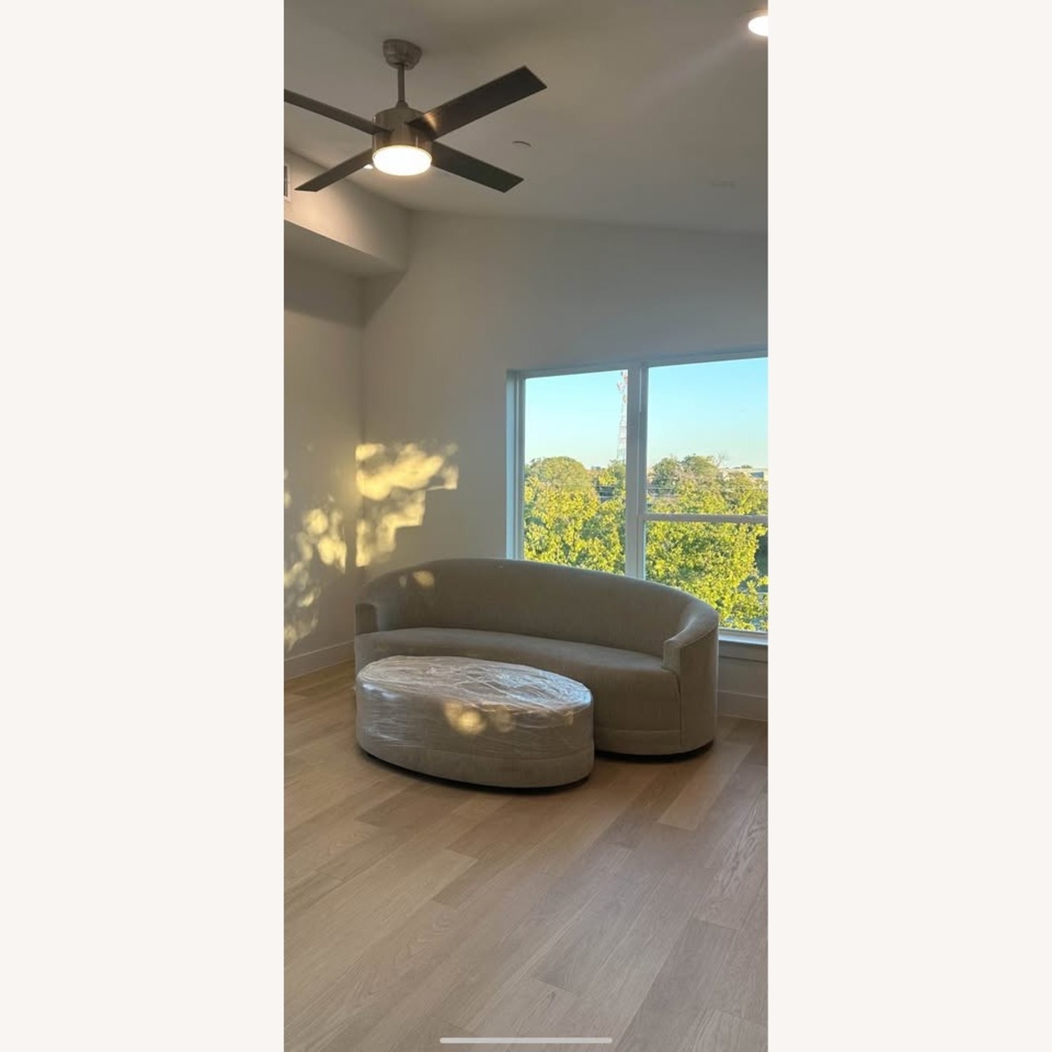 Crate & Barrel Infiniti 88" Curve Back Sofa + Ottoman - image-2