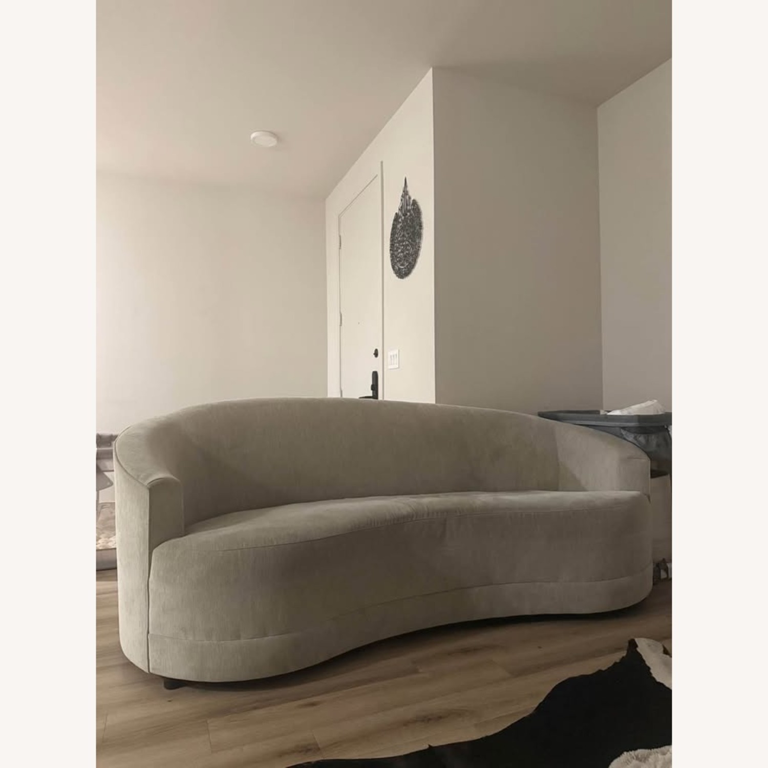 Crate & Barrel Infiniti 88" Curve Back Sofa + Ottoman - image-1