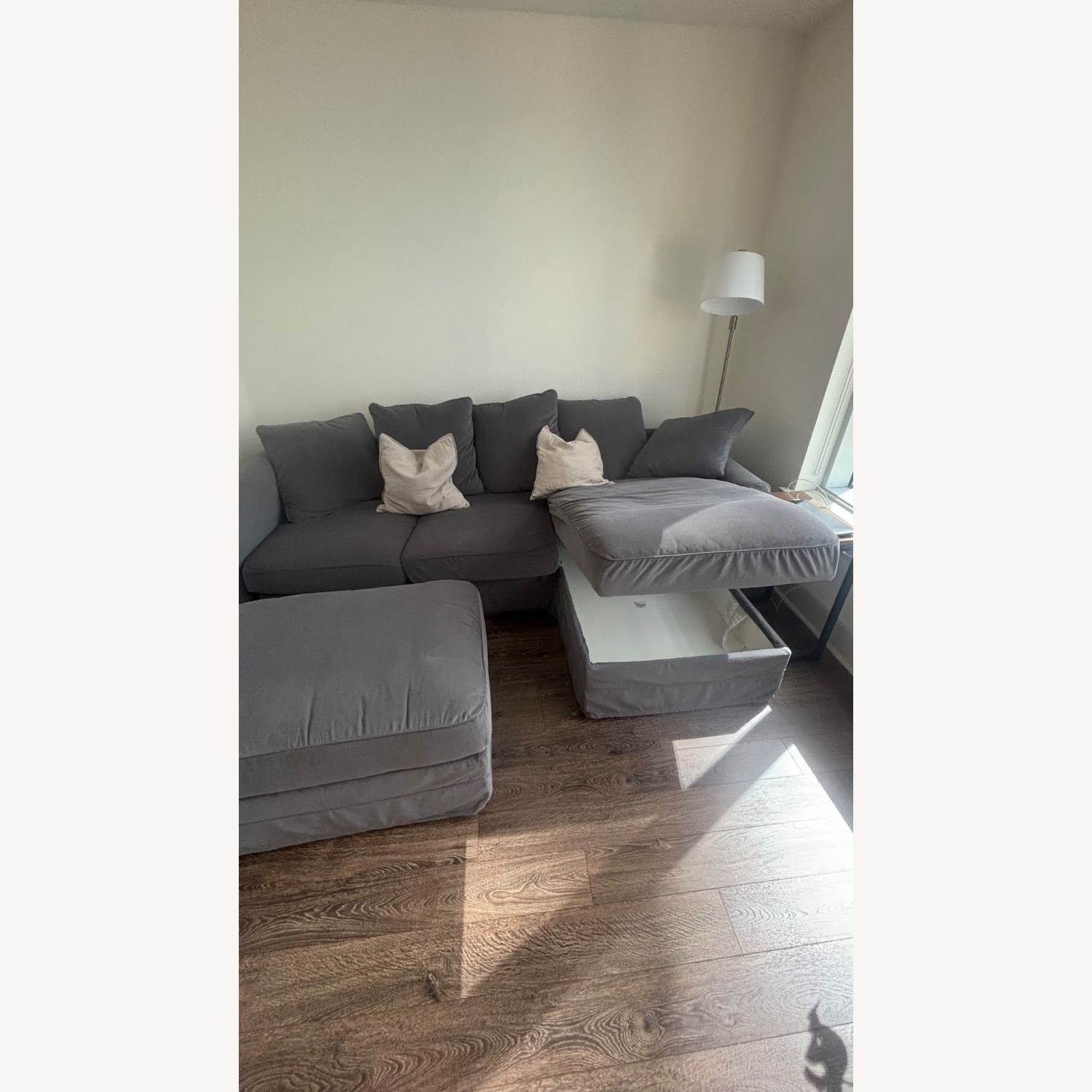 IKEA HARLANDA L Shape Storage Sofa & Ottoman - image-5