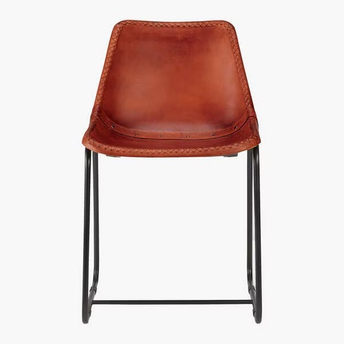 Used CB2 Roadhouse Dark Brown Leather Accent Chair for sale on AptDeco