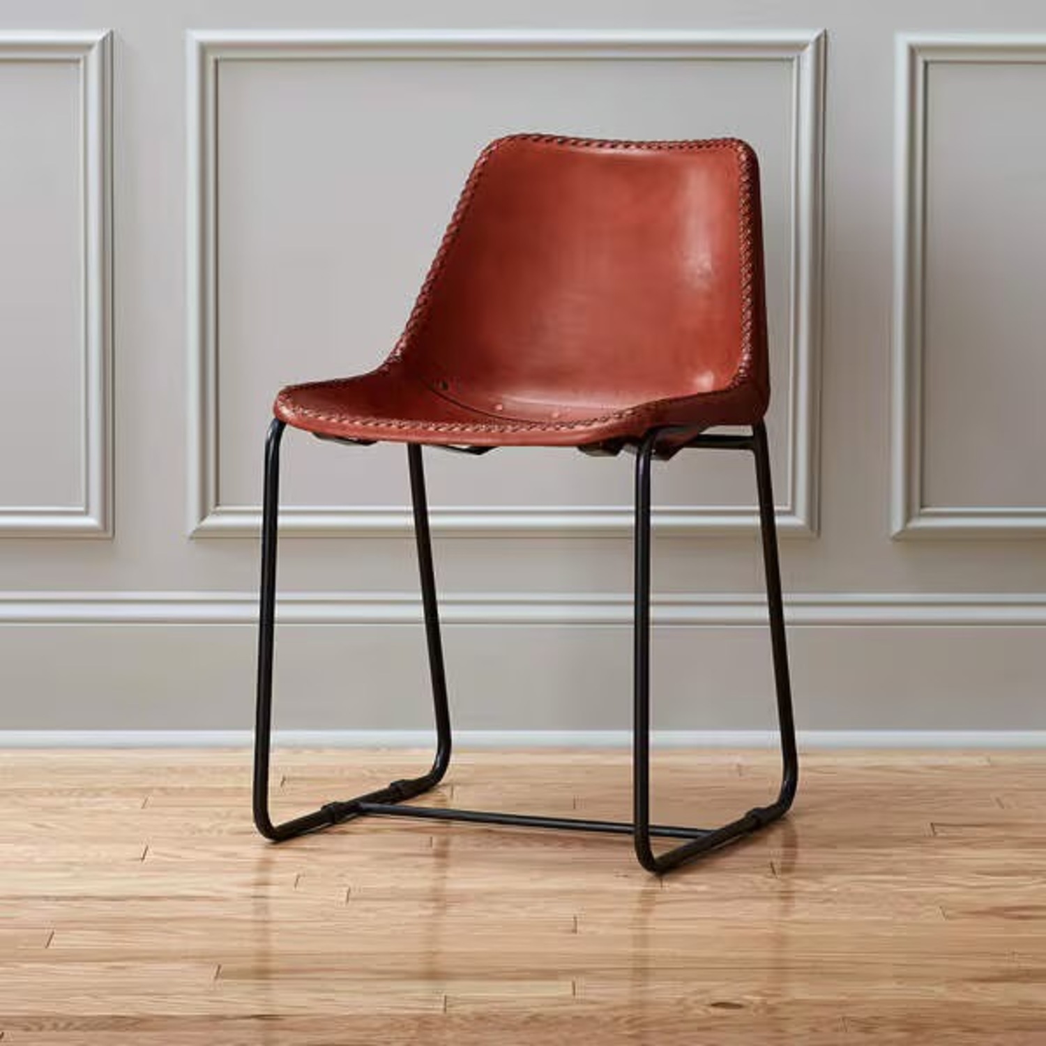 CB2 Roadhouse Dark Brown Leather Accent Chair - image-9