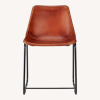 CB2 Roadhouse Dark Brown Leather Accent Chair