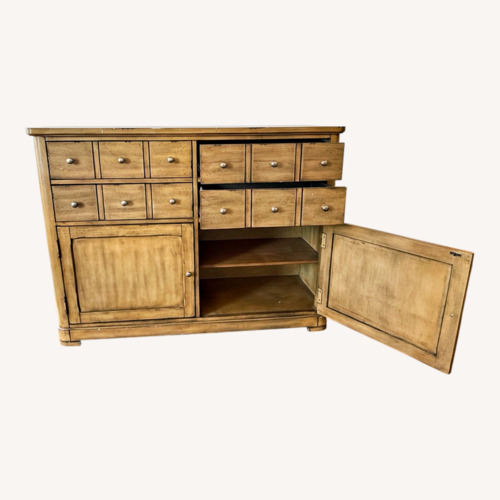 Used Reclaimed Wood Sideboard w Stone Top for sale on AptDeco