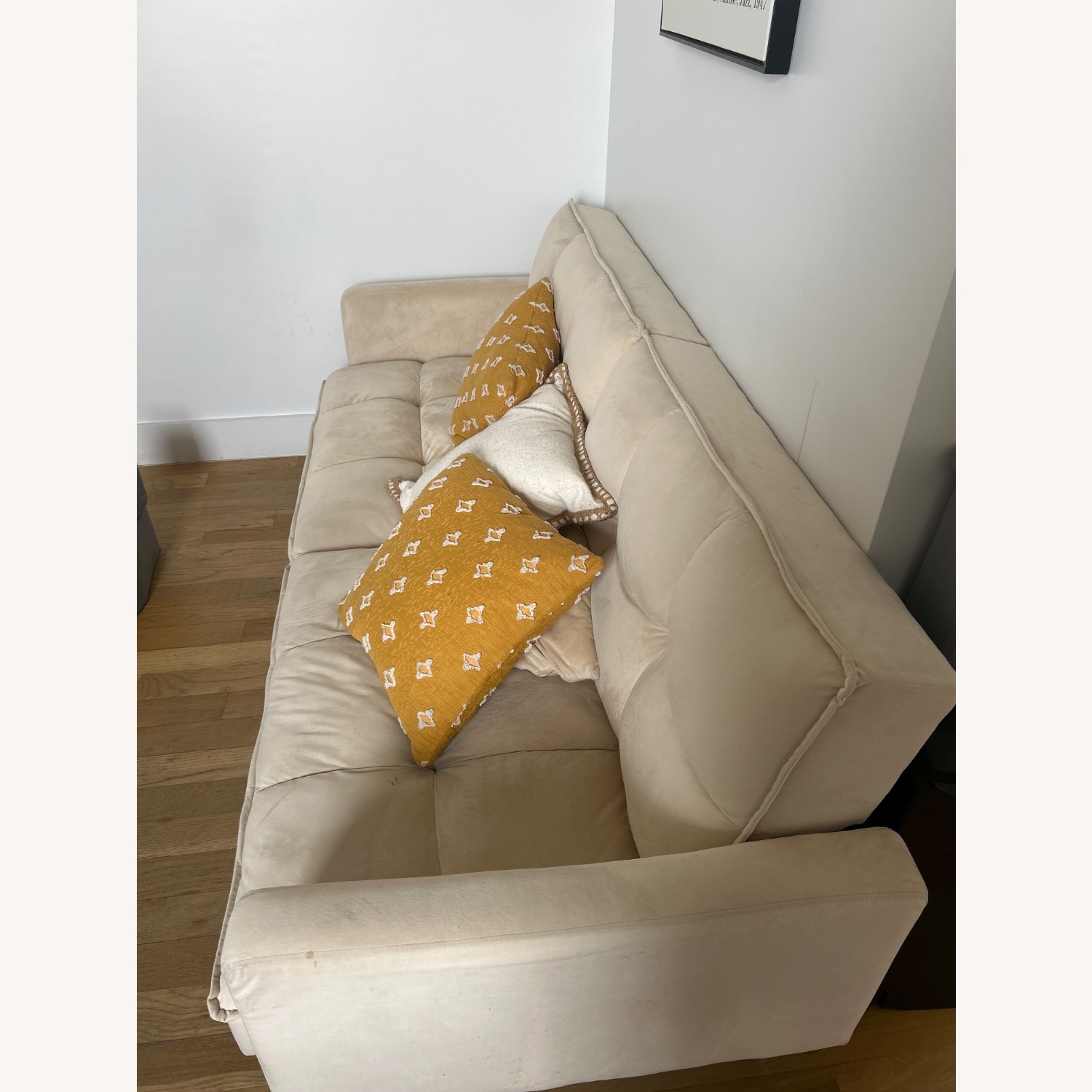 Wayfair Oren Ellis Gold Velvet Sleeper Sofa - image-3