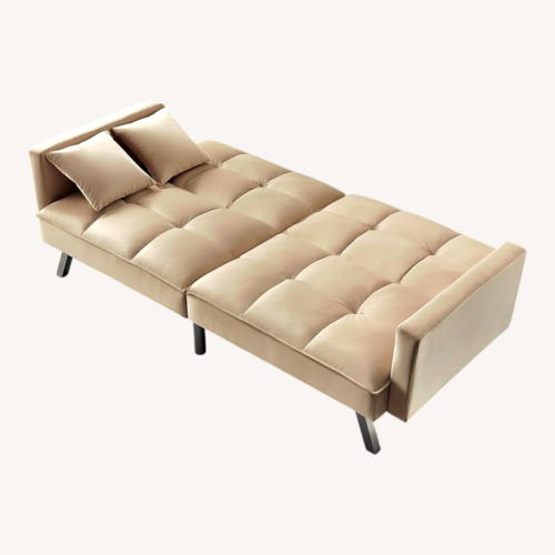 Used Wayfair Oren Ellis Gold Velvet Sleeper Sofa for sale on AptDeco