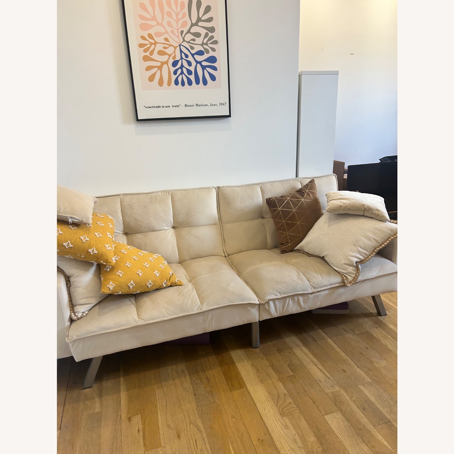 Wayfair Oren Ellis Gold Velvet Sleeper Sofa - image-2