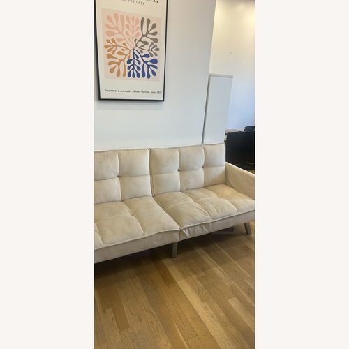 Used Wayfair Oren Ellis Gold Velvet Sleeper Sofa for sale on AptDeco