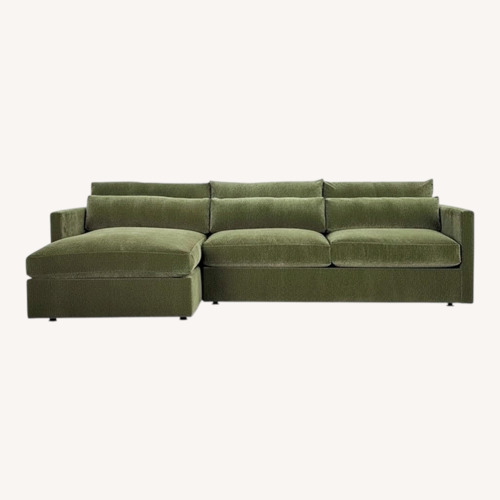 Used Bloomingdale's Brea Green Fabric 3+ Piece Sectional for sale on AptDeco