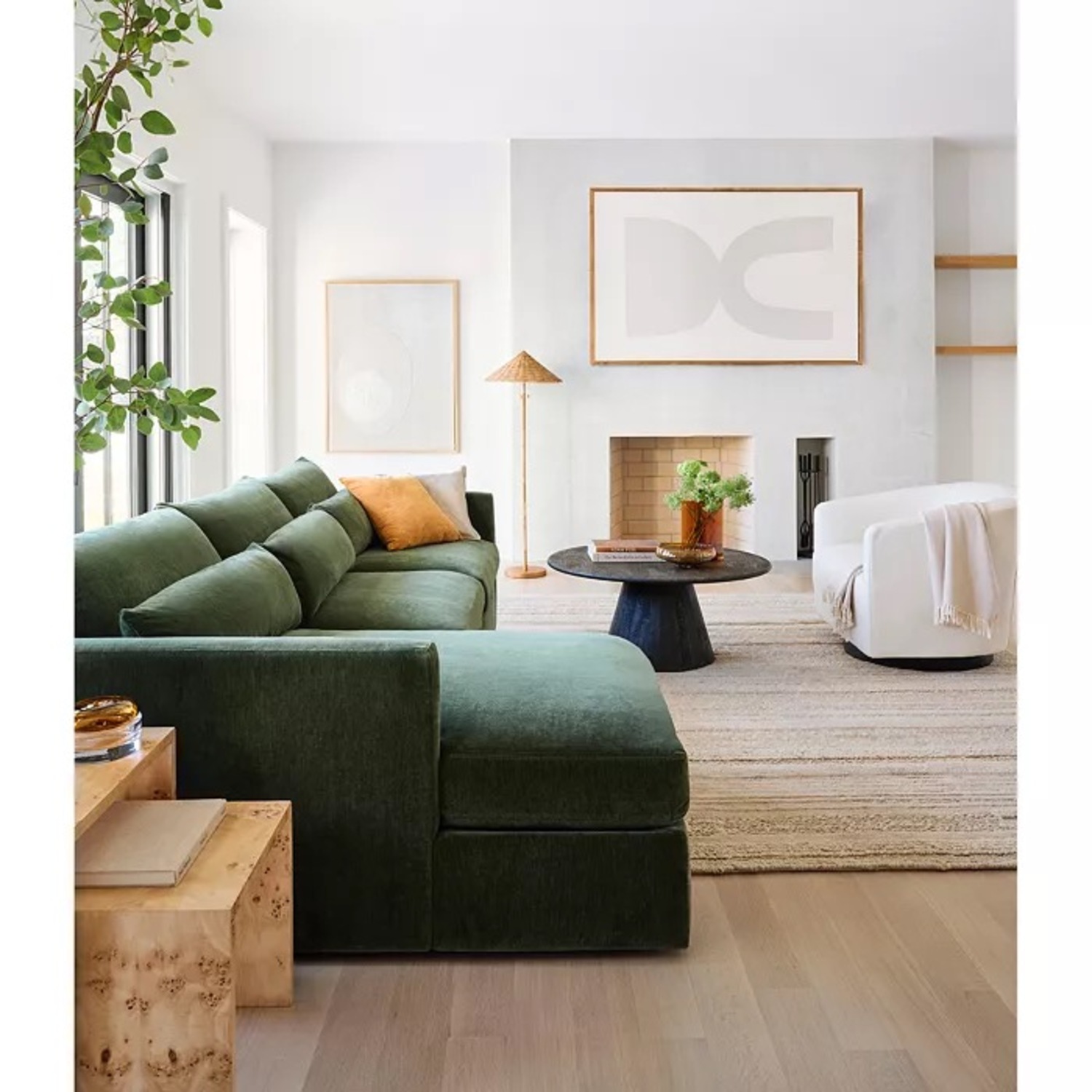 Bloomingdale's Brea Green Fabric 3+ Piece Sectional - image-3