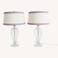 Simon Pearce Transparent Glass Table Lamps