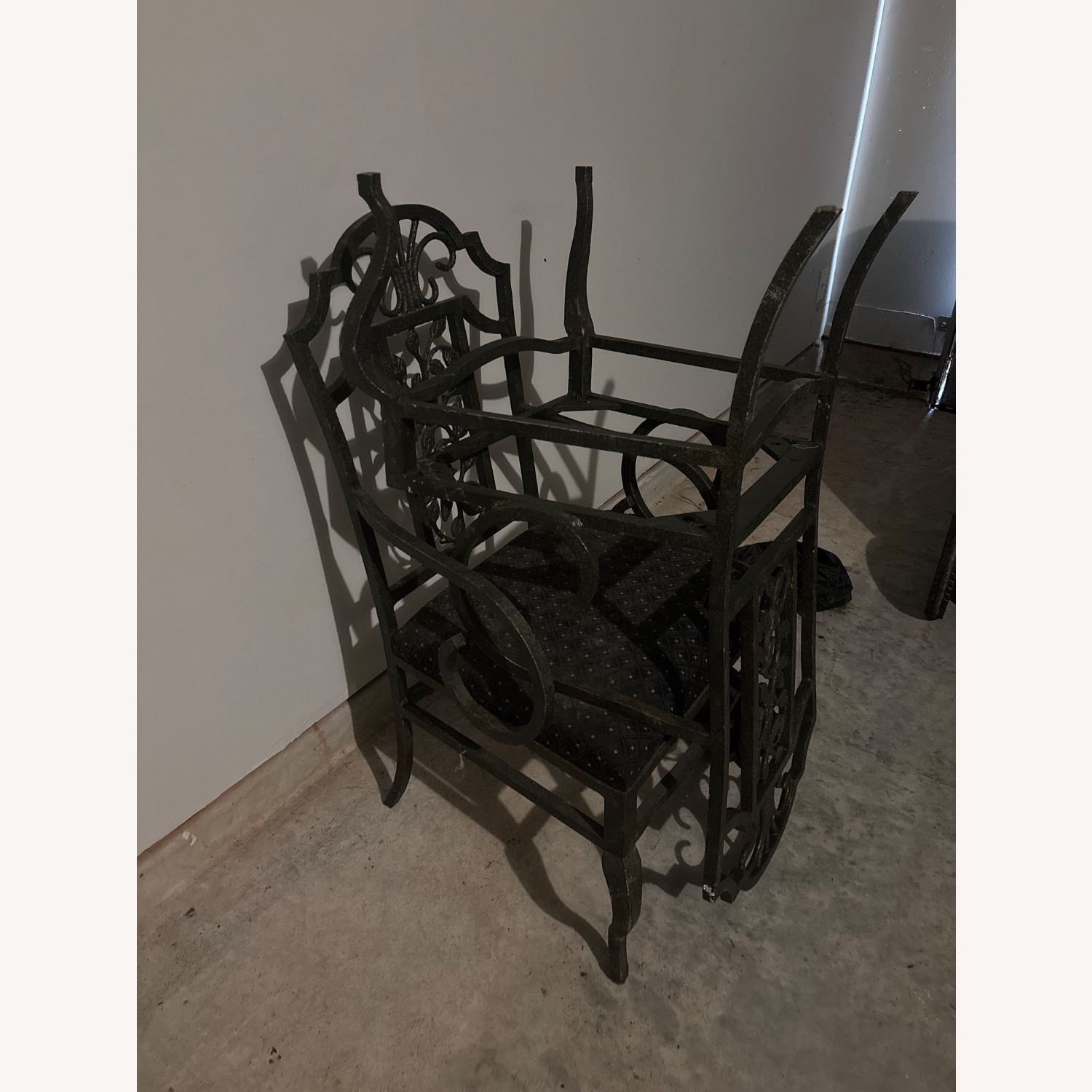 Glass Iron Dining Room Table  Sits Four - image-5