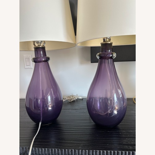 Used Arteriors Home Tanner Kenzie Purple Glass Table Lamps for sale on AptDeco